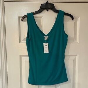 Cache Teal V-Neck Tank Top